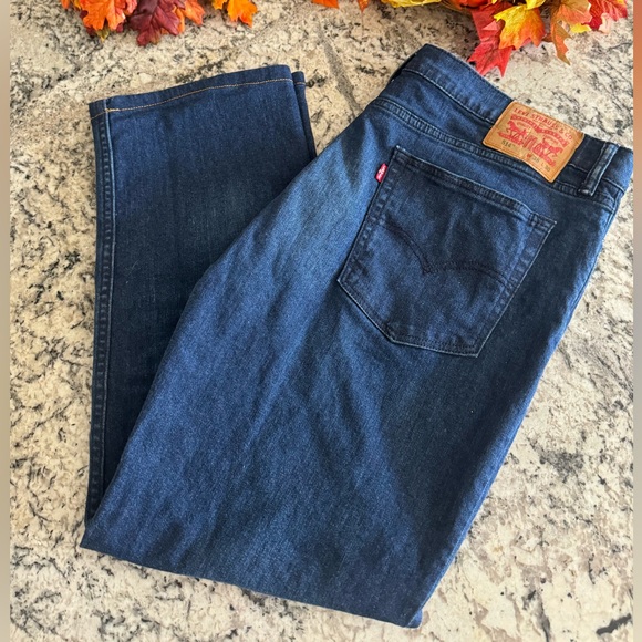 Vintage Levi’s 514 Men’s 36x26 InseamLoose Straight Leg Dark Wash Denim Jeans - Picture 3 of 16